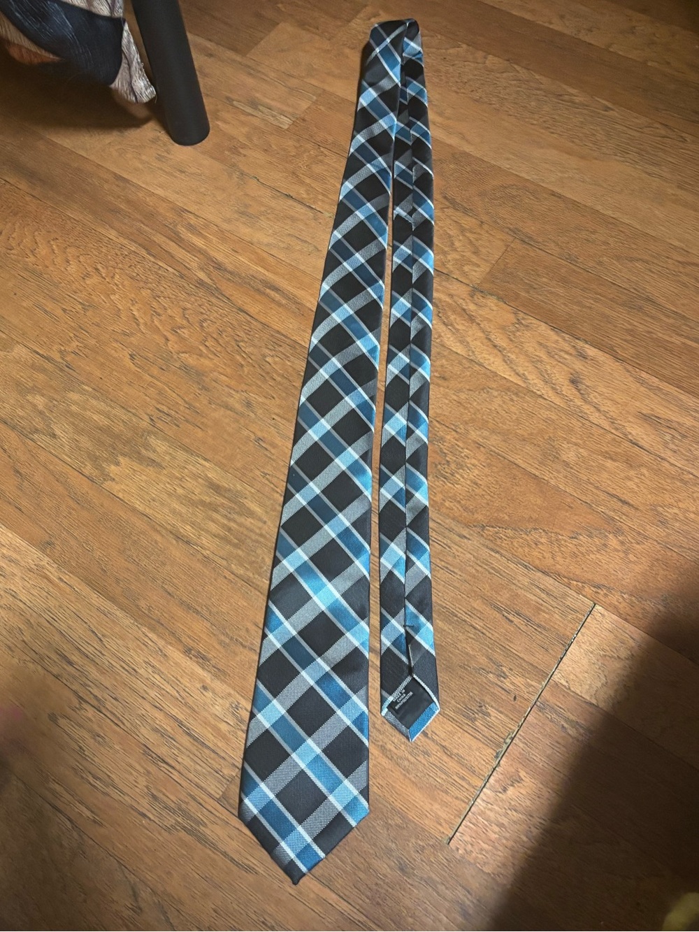 Bespoke Blue and Gray Plaid Men's Tie